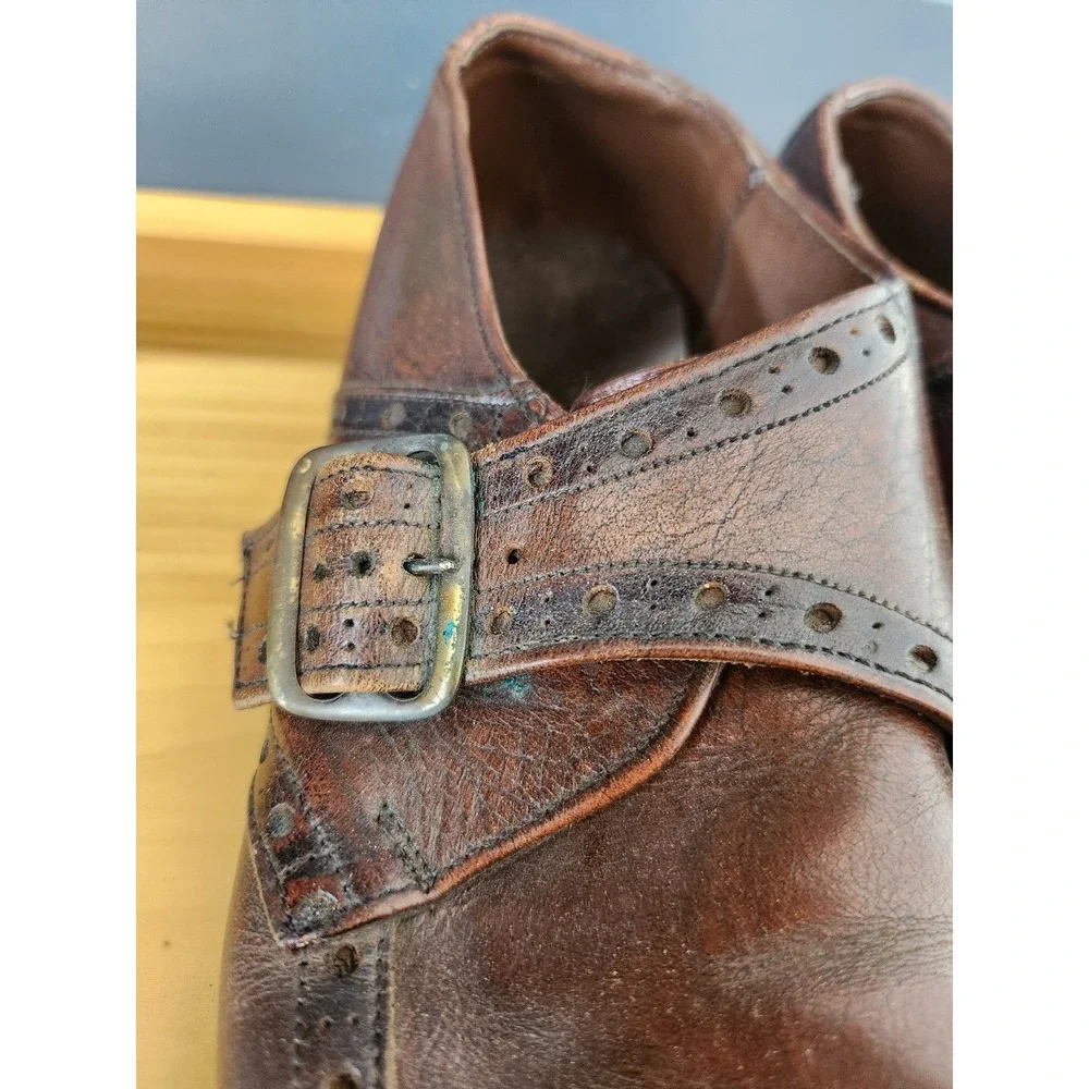 Vintage Brown Leather Oxfords‎